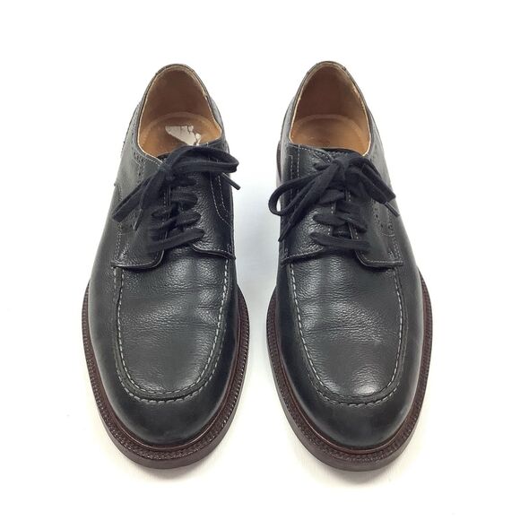 Johnston & Murphy Men\'s 10 M Black Peeble Leather Oxford Lace Up Shoes